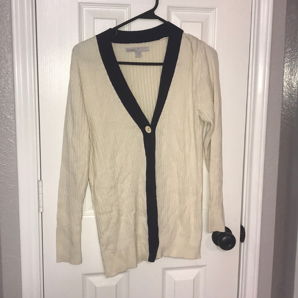 VGUC Size XL Old Navy Black Cream Cardigan Sweater